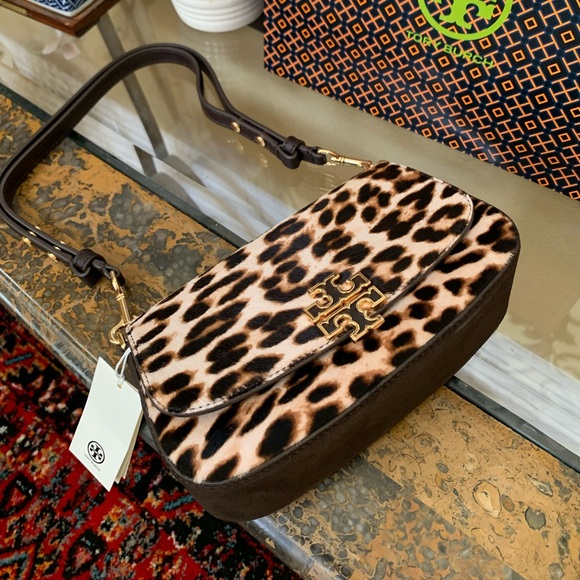 Tory Burch Britten Brown Leopard Shoulder Bag - Picture 1 of 11
